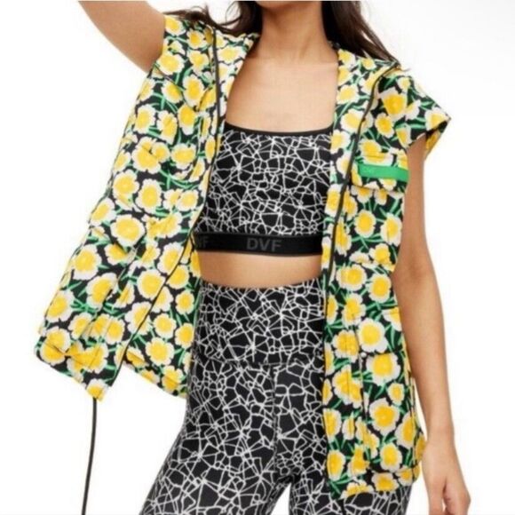 Diane von Furstenberg x Target Nylon Packable Poppy Short-Sleeve Hooded Vest S - Picture 1 of 11